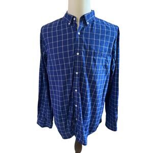 Old Navy Men's Blue and White Dress Shirt Size XL